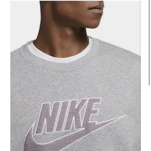 Nike Retrowear NSW Sweatshirt Crewneck Purple Grey Revival FT GX - Picture 2 of 10
